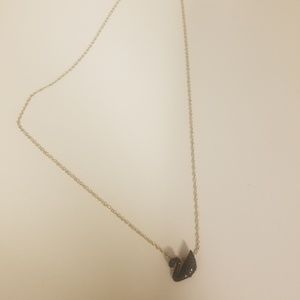 Swarovski black swan necklace